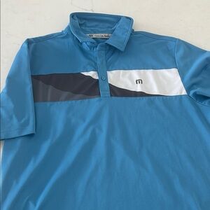 Travis Mathew blue golf polo shirt- LARGE